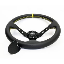 Occ Motorsport Volante Track OCCVOL004 Desplazado Piel Artificial Brazos Negros 350mm Deportivo