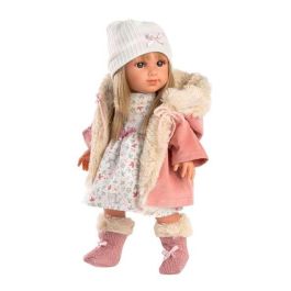 Muñeca elena con vestido flores, abrigo rosa con gorro y calcetas de pelo. 35 cm cuerpo vinilo Muñeca elena con vestido flores, abrigo rosa con gorro y calcetas de pelo. 35 cm cuerpo vinilo