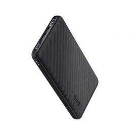 Trust 24678 Powerbank Batería Externa Portátil Ultrafina 10000mAh, 15W Carga Rápida con 3 Puertos (2x USB-A, 1x USB-C) para 3 Dispositivos Simultáneos - Negra