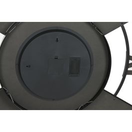 DKD Home Decor Reloj de Pared Loft Negro y Natural Metal y Ratán 100 x 9 x 100 cm