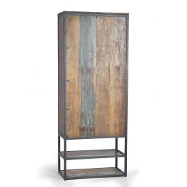 Giner y Colomer Vitrina Madera Reciclada y Patas Metal Multicolor 202 cm