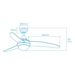 Edm Ventilador de Techo Modelo Egeo Ø122cm 60W 3 Velocidades con Mando a Distancia y Luz