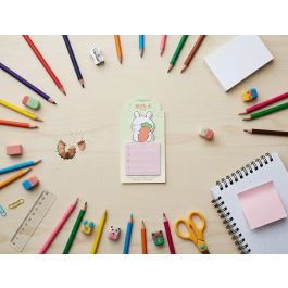 Imaginovo Bloc Notas Adhesivas Bunny con Soporte 20 Hojas Naranja 60x125 mm