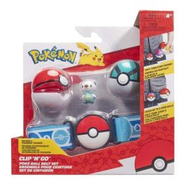 Pokemon Cinturón Clip 'n' Go con Capacidad para 6 Pokeballs, Incluye 2 Pokeball y 1 Figura - Modelos Surtidos +4 años