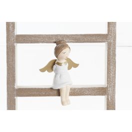 DKD Home Decor Decoración Navidad Moderna Escalera MDF Negro, Blanco y Natural 35x11.5x3.8 cm (6 Unidades) Surtido Aleatorio