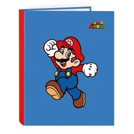 Carpeta de anillas Super Mario World Azul marino A4 26.5 x 33 x 4 cm Carpeta de anillas Super Mario World Azul marino A4 26.5 x 33 x 4 cm