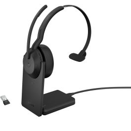 Jabra Evolve2 55 Link380a MS Mono Stand Auriculares Inalámbricos/Alámbricos Diadema Oficina USB Bluetooth Cancelación Ruido Optimizado MS Teams 18h