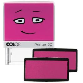 COLOP 164852 Cojín de Tinta de Recambio NIO para Sellos, Pack de 2 Unidades, Color Rosa Pink, Certificado REACH