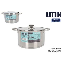 Inde Cacerola Hermes 24 cm (5.5 L) de Acero Inoxidable para Inducción con Tapa (4 Unidades)