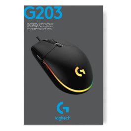 Logitech G203 LIGHTSYNC Gaming Mouse, USB Type-A, Negro