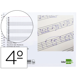 Liderpapel Bloc de Música Combi Pentagrama Cuadriculado 2,5mm Cuarto 20 Hojas 100g/m² Precio: 1.50000032. SKU: B13W6GMKB9