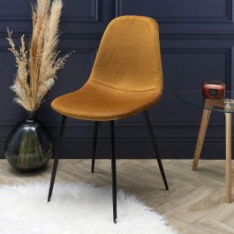 Home Deco Factory Silla Giulia Terciopelo Mostaza Colección Lounge