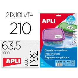 Apli Etiquetas Adhesivas Para Congelador 63,5 X 38,1 mm Láser C-Romos 21 X 10H Blanco Precio: 7.79000057. SKU: B1K2EC25XX