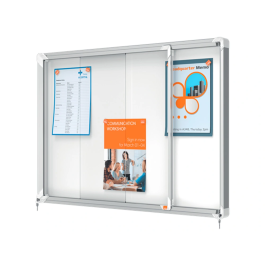 Nobo Vitrina de Anuncios Premium Plus Magnética con Puerta Corredera 8 x DIN A4 689x972x54 mm