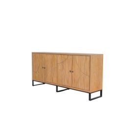 DKD Home Decor Buffet Tropical de Madera de Teca y MDF, Mueble Aparador para Salón Comedor - 180 cm Ancho x 85 cm Alto x 40 cm Fondo