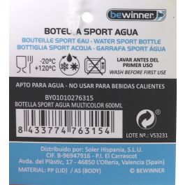Bewinner Botella Sport Agua Multicolor 600 ml (12 Unidades)