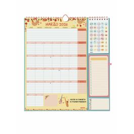 Finocam Calendario de Pared 16 Meses 215x325 mm 2025-2026, Espiral con Colgador, Pegatinas y Notas Finocam Calendario de Pared 16 Meses 215x325 mm 2025-2026, Espiral con Colgador, Pegatinas y Notas