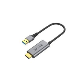 Vivolink Adaptador HDMI y USB-A a USB-C, Conversor 4K@30Hz y USB 3.0 para Portátiles sin Puerto USB-C