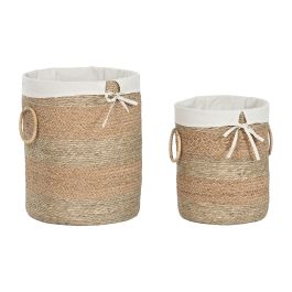 DKD Home Decor Cesta Tropical Seagrass Natural Crema 40 x 48 x 39 cm Set de 2 Precio: 65.59000052. SKU: B18DKMW44G