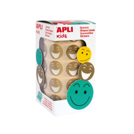 Apli Gomets Autoadhesivo Smile Oro Cara Feliz Rollo 900 Unidades 20 mm