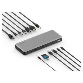 Kensington SD5760T Dock de Puertos Thunderbolt 4 Dual 4K/8K, Carga 96W PD, Ethernet, Lector de Tarjetas SD/microSD, Gris - Compatible con MacBook M-Series