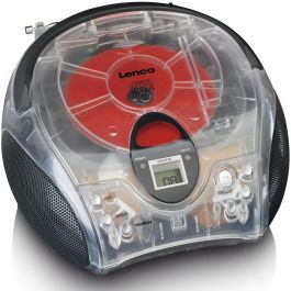 Lenco SCD-24TR Radio Portátil Digital FM Bluetooth Transparente con Pantalla LCD y Altavoces Estéreo