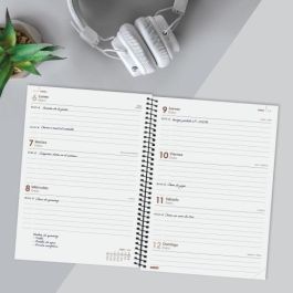 Finocam Agenda Anual Year Espiral E10-155x212 mm Svh Negro 2025