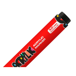 Liderpapel Rotulador Acrylic Base Agua para Todo Tipo de Superficie, Punta Redonda 3 mm, Rojo