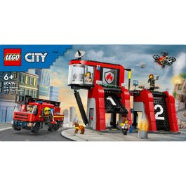 LEGO 60414 City Set de Construcción Estación de Bomberos y Camión de Bomberos con Figura de Perro y 5 Minifiguras