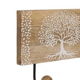 Percha Blanco-Natural Madera de Mango 38 X 5 X 18 cm