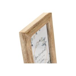DKD Home Decor Marco de Fotos 10x15 cm Pack de 4, Marrón, Madera de Mango y Cristal, Acabado Natural, Redondeado, 18x13x2 cm