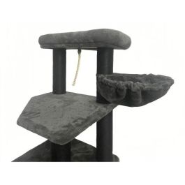GUILY Rascador para gatos gris oscuro - 50 x 50 x 141 cm - Gris oscuro - 2 plataformas, 1 percha, 1 cabaña, 1 rampa, 1 túnel GUILY Rascador para gatos gris oscuro - 50 x 50 x 141 cm - Gris oscuro - 2 plataformas, 1 percha, 1 cabaña, 1 rampa, 1 túnel
