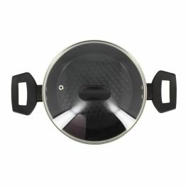 Menastyl 6020646 Horno Holandés de Aluminio Forjado, 20 cm, Negro, Apto para Todo Tipo de Fuegos Incluida Inducción