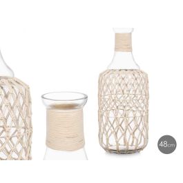 Botella de Vidrio con Cuerda Blanca - Giftdecor 20x48x20 cm (2 Unidades)