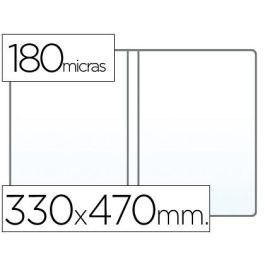 Funda Portadocumento Q-Connect Folio Doble 180 Micras Pvc Transparente 330x470 mm 25 unidades