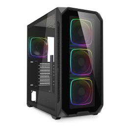 Sharkoon AK5G RGB Midi Tower Negro con Panel de Cristal Templado y 4 Ventiladores RGB Preinstalados Precio: 111.4999996. SKU: B1EAASE3P7
