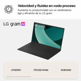 LG Gram 15Z80T-G.AU75B Portátil AMD Ryzen AI 7 350, 16 GB LPDDR5x-SDRAM, 512 GB SSD, Pantalla Full HD 15.6", Windows 11 Home, Negro