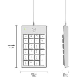 Mobility Lab AUC3700527305707 Teclado Numérico con Cable Plateado para Mac