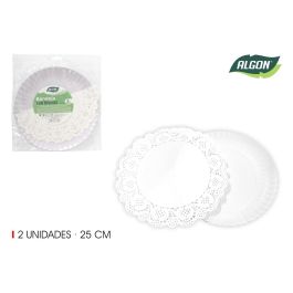 Set de 2 Bandejas Redondas con Blonda, 25 cm - Algon (24 Unidades) Precio: 13.59000005. SKU: B1K9SBKEEH