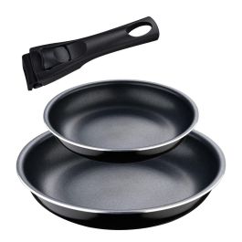 Bergner BG - 31605 - BK Set 2 Sartenes Click & Cook ø20 / ø26 cm Antiadherentes Aluminio Inducción Mango Desmontable Negro Precio: 32.49999984. SKU: B13YHVPDVT