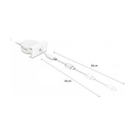 DeLOCK Easy 45 Cable Modular USB 2.0 Retráctil USB-A a Micro-USB B Blanco 0.62 m - 480 Mbit/s