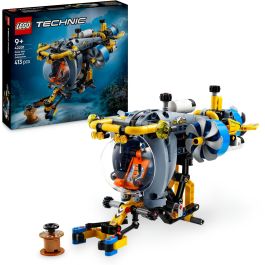 LEGO 42201 Submarino de Aguas Profundas Technic Set de Construcción con 3 Hélices y Brazo Extensible - Edad +9 Años