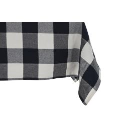 DKD Home Decor Mantel de Algodón y Poliéster a Cuadros Azul y Blanco 150x150 cm Set de 5 Unidades
