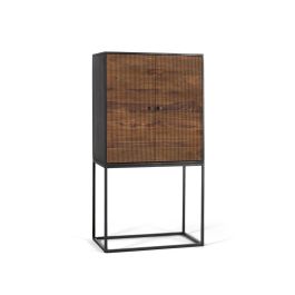 GINER Y COLOMER Armario de Madera de Palisandro y Mango con Patas de Metal Marrón 150x80x45 cm