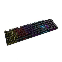 KROM Kasic Teclado Mecánico Gaming USB Alámbrico QWERTY Inglés, Retroiluminación LED RGB, Negro, Formato Completo 105 Teclas