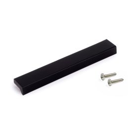 Emuca Lote de 5 tiradores para mueble Xirivella, L160mm, intereje 128mm, Aluminio, Anodizado negro