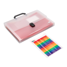 Liderpapel Carpeta Clasificador Fuelle 45144 Polipropileno A4 Transparente con Asa Spectrafile 26 Departamentos