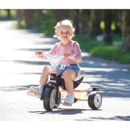 Smoby Triciclo Baby Driver Plus Rosa para Niños de 10 Meses a 3 Años con Freno y Soportes de Seguridad