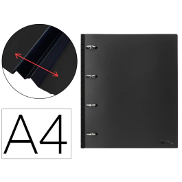 Liderpapel Carpeta de anillas DIN A4, 4 anillas 25 mm, Polipropileno, Lomo extensible 4 cm, Negro Precio: 3.8236. SKU: B142JDCKQJ