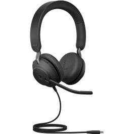Jabra Evolve2 40 SE MS Stereo On-Ear Auriculares Alámbricos USB-C para Llamadas/Música Optimizados Microsoft Teams Negros